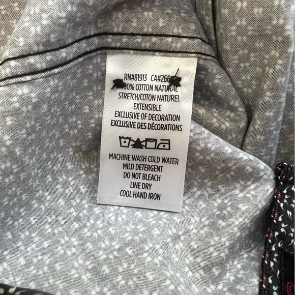 Robert Graham Modern Americana Black Button Down Shirt with Comma Design, sz XL - Picture 7 of 8